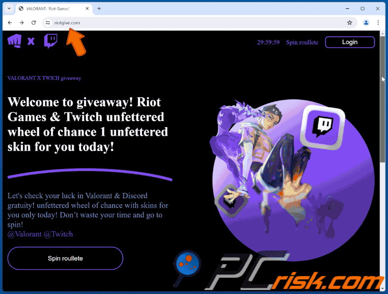 Aparición de la estafa de Riot Games y Twitch Giveaway