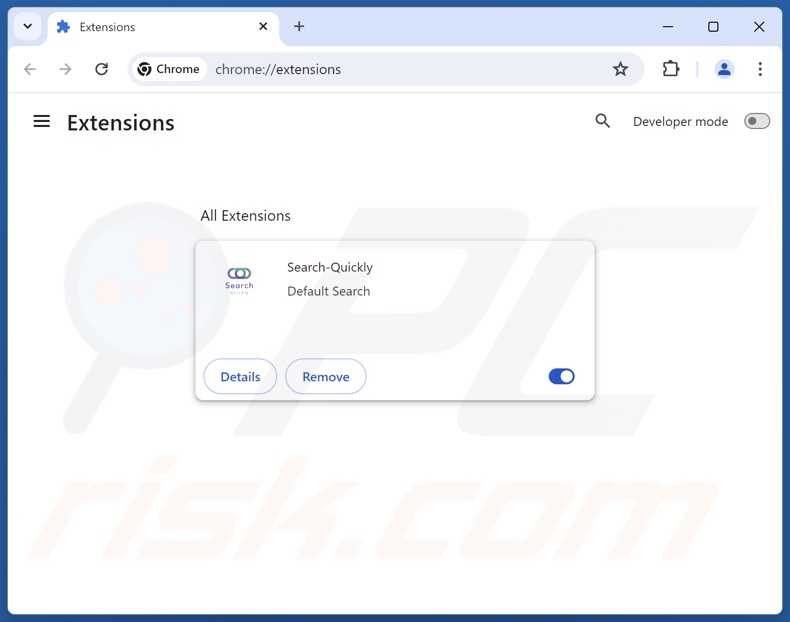 Eliminación de las extensiones de Google Chrome relacionadas con search-quickly.com