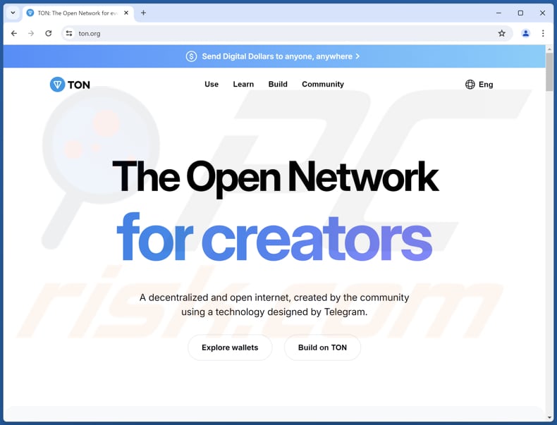 Toncoin (TON) airdrop estafa sitio web real (ton.org)
