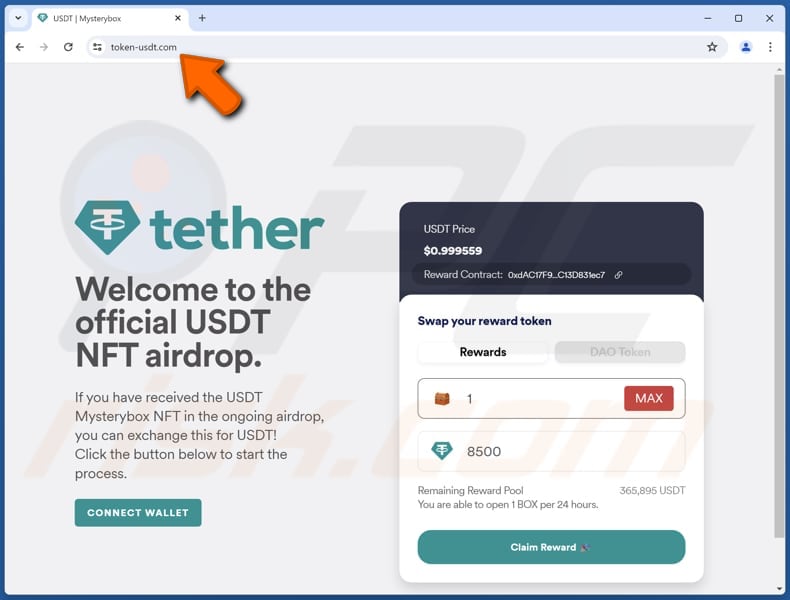 USDT NFT Airdrop estafa