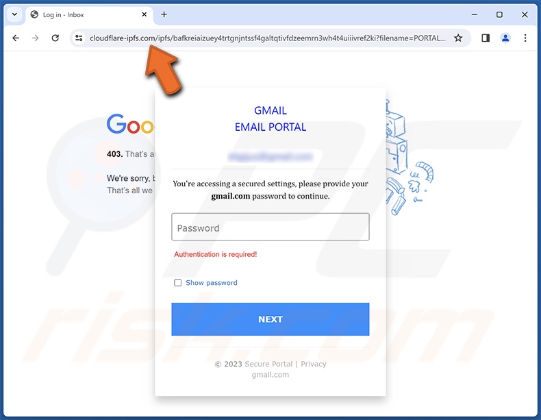 Virus Activities Were Detected correo electrónico fraudulento promovido sitio de phishing