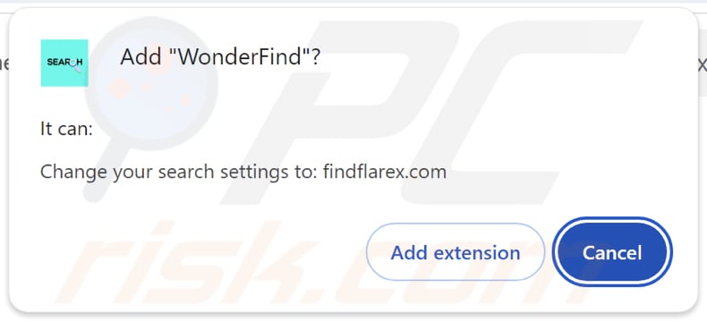 El secuestrador del navegador WonderFind pide permisos