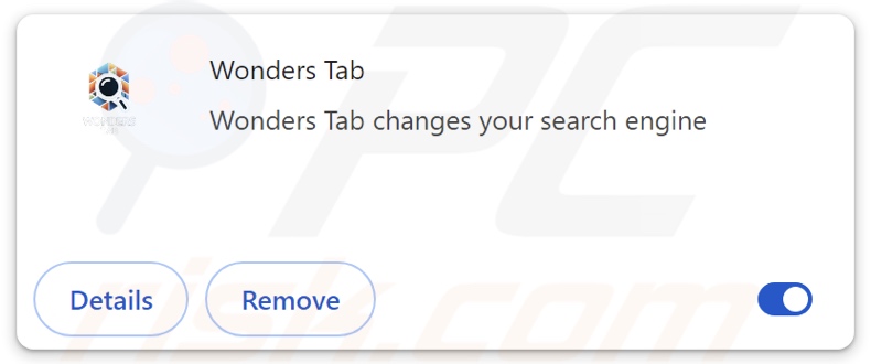 Secuestrador del navegador Wonders Tab