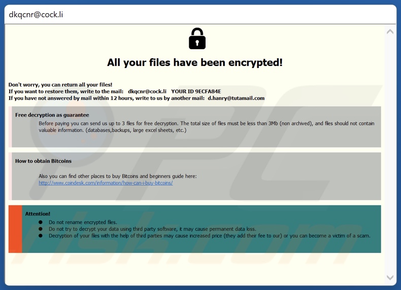 Dkq ransomware nota de rescate (pop-up)