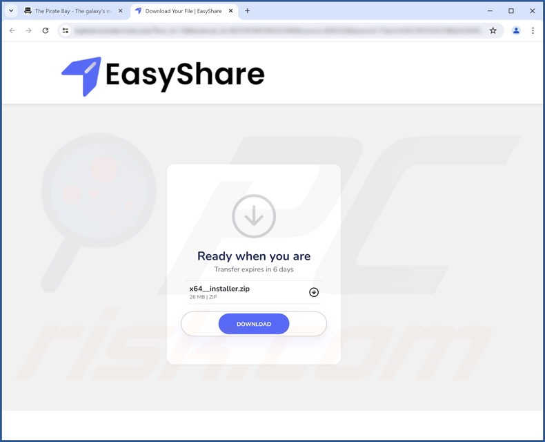 Sitio web engañoso utilizado para promocionar JoisApp PUA