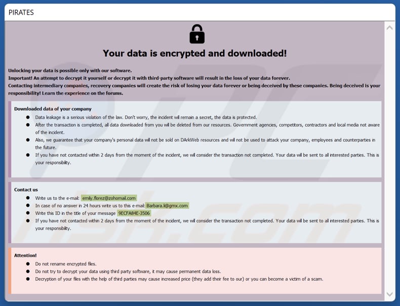 Lexus ransomware nota de rescate archivo HTA (info.hta)