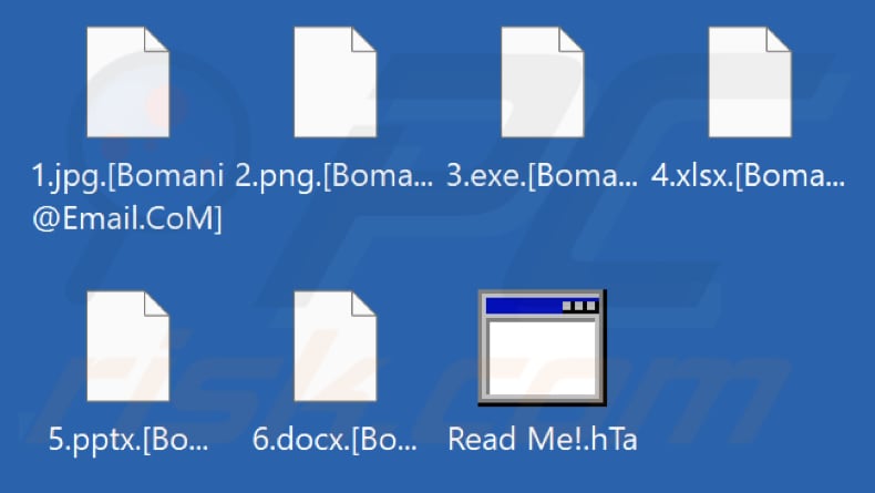Archivos cifrados por el ransomware Lord Bomani (extensión .[Bomani@Email.CoM])