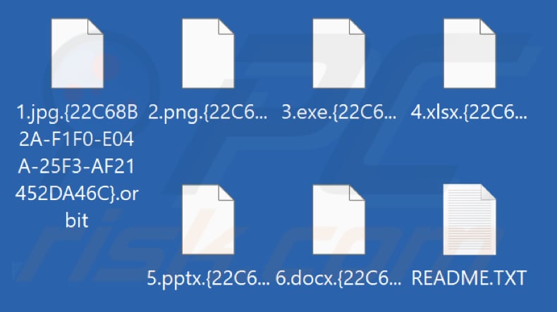 Archivos cifrados por el ransomware Orbit (extensión .orbit)