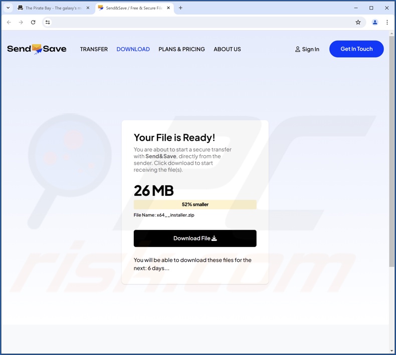 Sitio web engañoso utilizado para promocionar PubQuo PUA