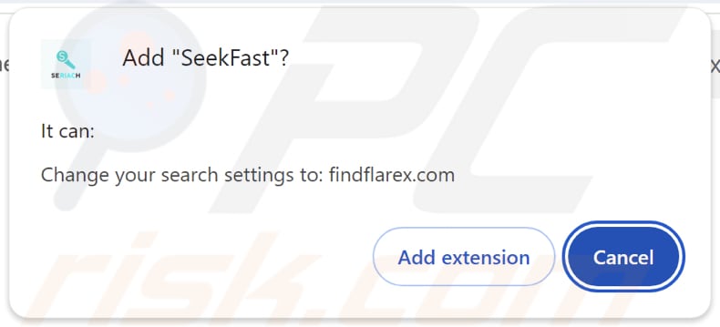 El secuestrador del navegador SeekFast pide permisos