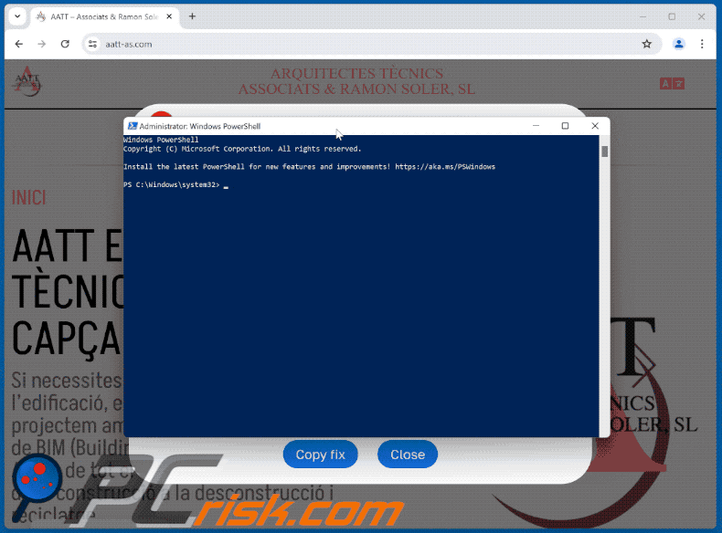 Apariencia de Algo ha ido mal al mostrar esta página web estafa