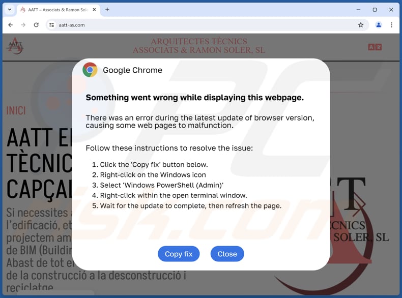Something Went Wrong While Displaying This Webpage estafa