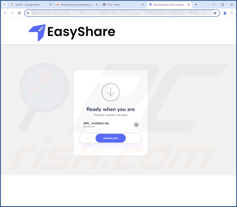 Sitio web engañoso utilizado para promocionar TjboApp PUA