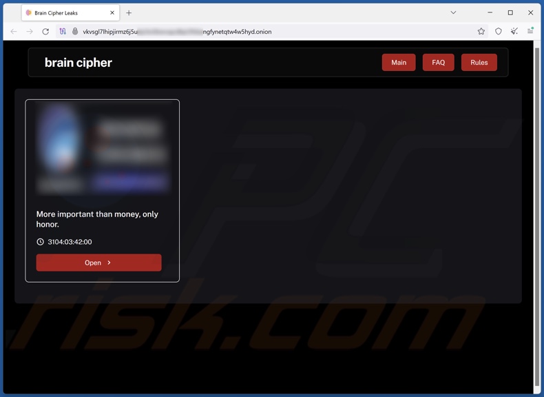 Brain Cipher ransomware sitio de filtración de datos