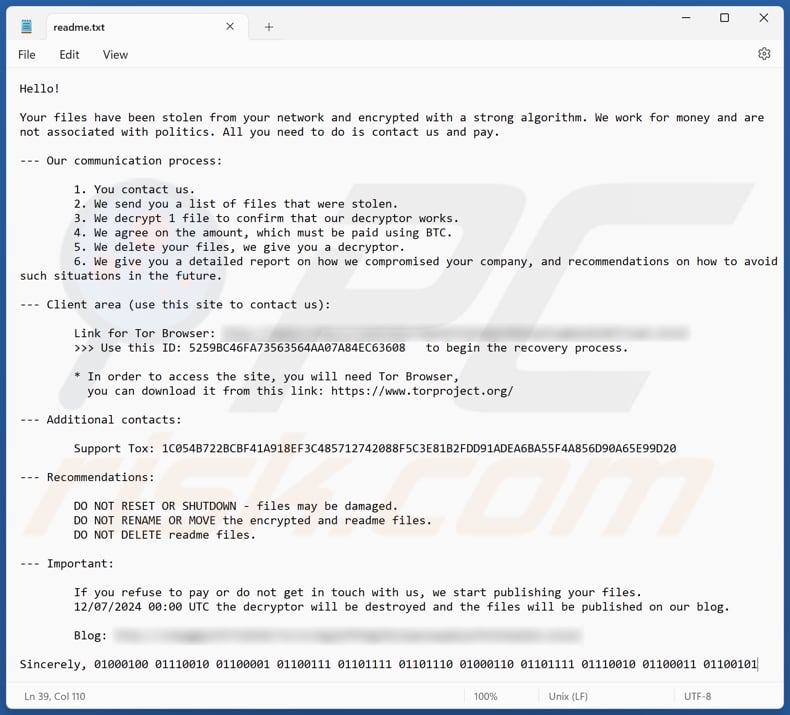DragonForce ransomware archivo de texto (readme.txt)