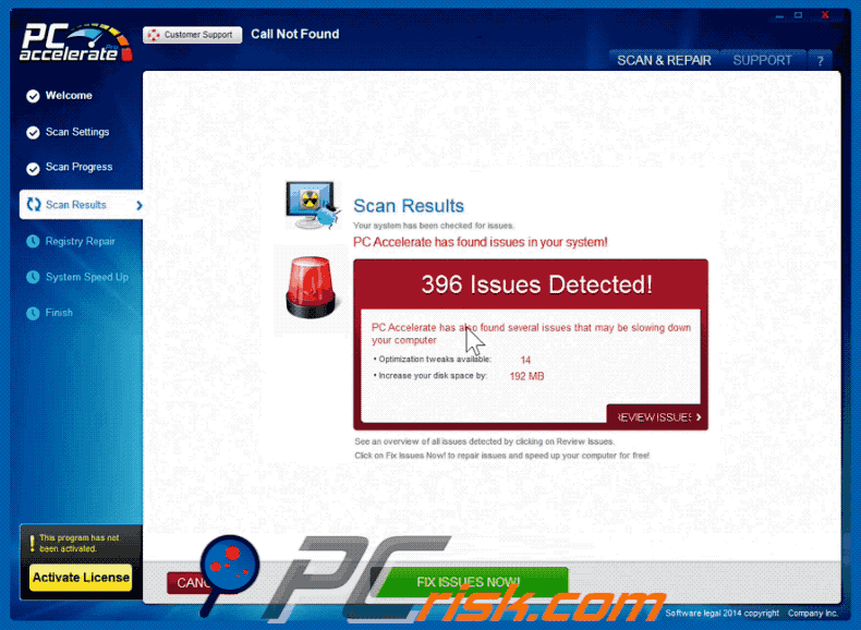 Aspecto de la PUA ExtraFastApps (GIF)