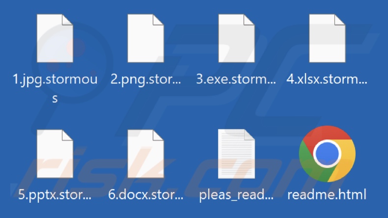 Archivos cifrados por el ransomware StormCry (Stormous) (extensión .stormous)