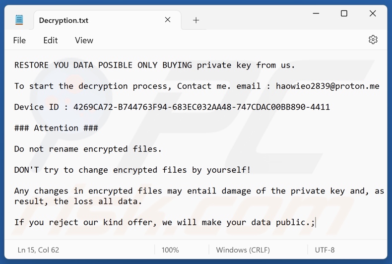 Crypto24 ransomware nota de rescate (Decryption.txt)
