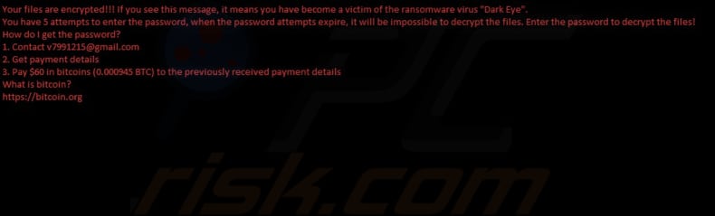 Dark Eye ransomware papel pintado