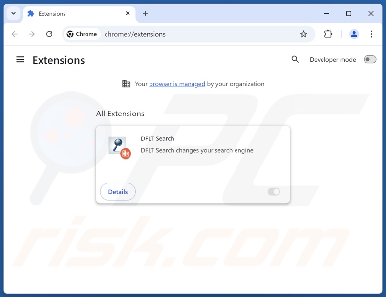 Eliminación de las extensiones de Google Chrome relacionadas con dfltsearch.com