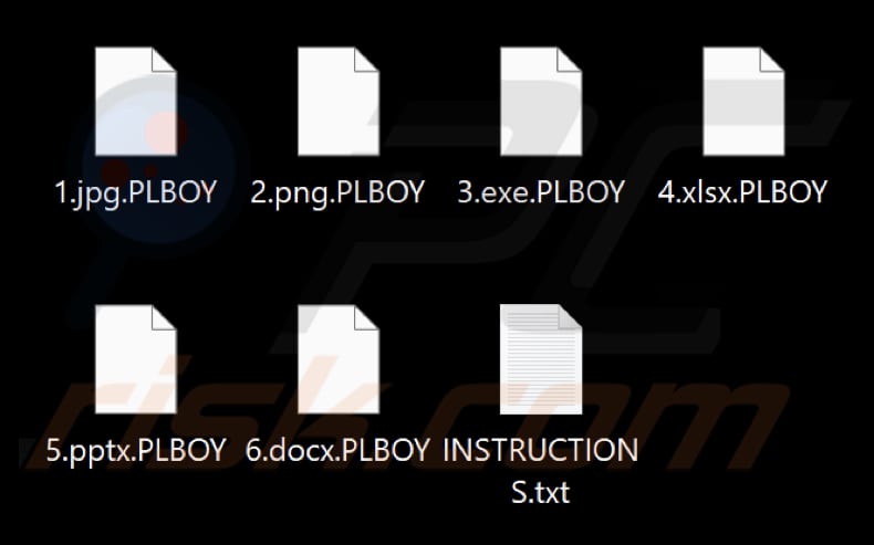 Archivos cifrados por el ransomware PlayBoy LOCKER (extensión .PLBOY)
