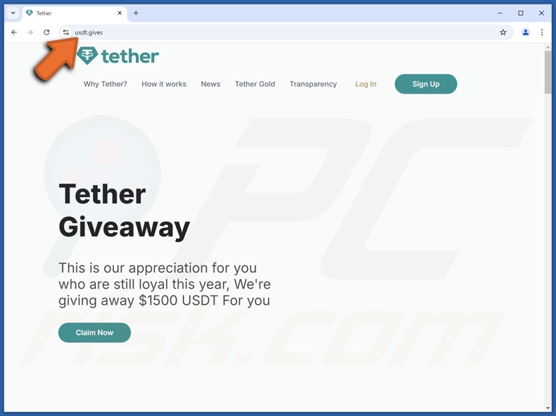 Tether Giveaway estafa