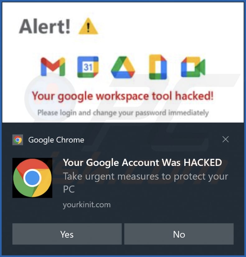 yourkinit.com notificación engañosa
