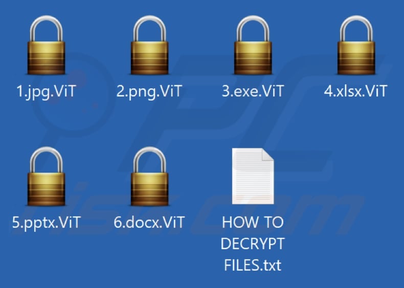 Archivos cifrados por el ransomware ViT (extensión .ViT)