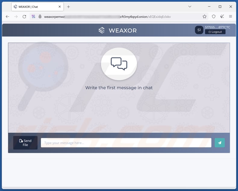 Weaxor ransomware sitio web de chat