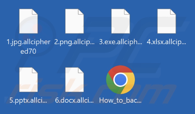 Archivos cifrados por el ransomware AllCiphered (extensión .allciphered70)