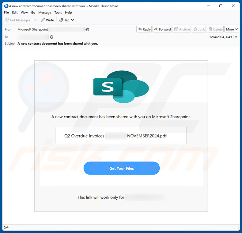Se ha compartido con usted un nuevo documento contractual en Microsoft Sharepoint