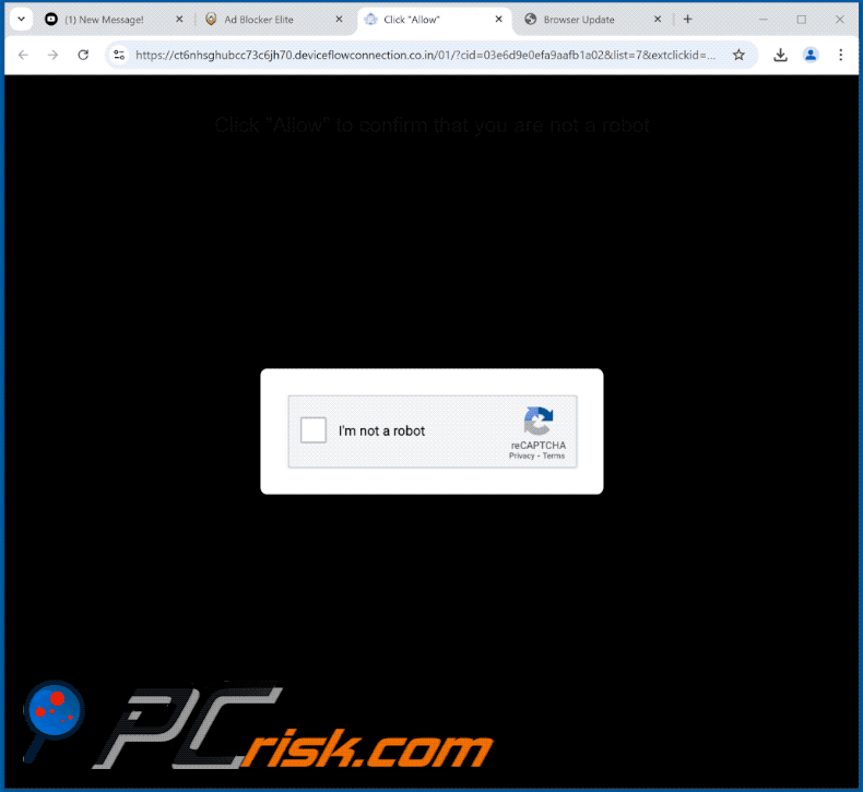 deviceflowconnection.co[.]in website aparición (GIF)