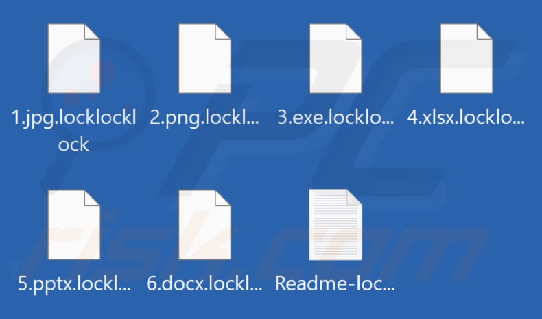 Archivos cifrados por el ransomware Locklocklock (extensión .locklocklock)
