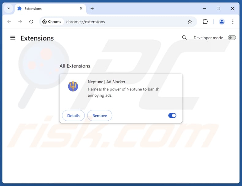 Eliminación de los anuncios de Neptune | Ad Blocker de Google Chrome paso a paso 2