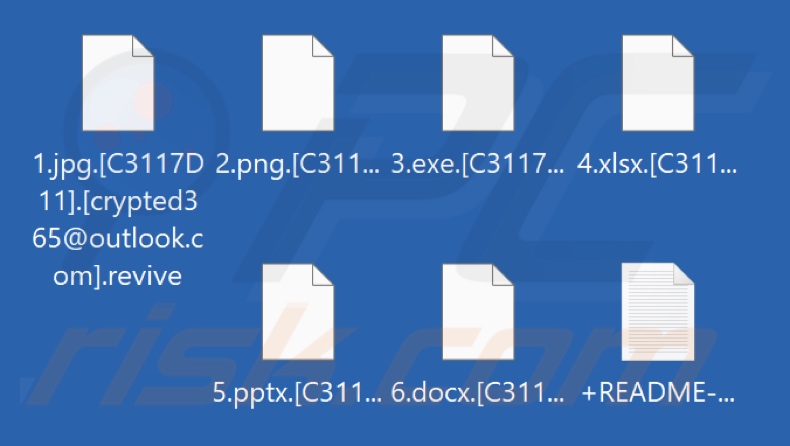 Archivos cifrados por el ransomware Revive (extensión .revive)