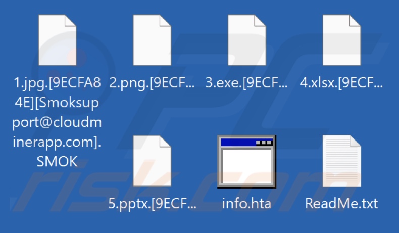 Archivos cifrados por el ransomware SMOK (extensión .SMOK)
