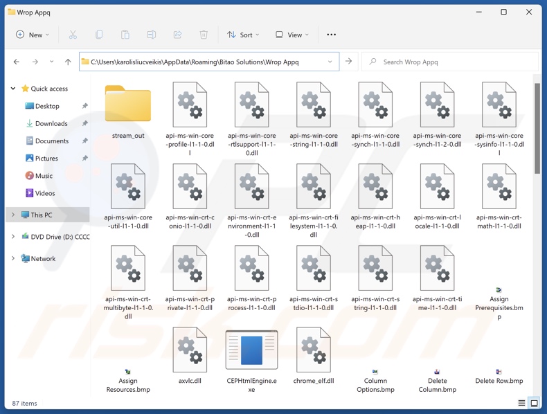 Wrop Appq carpeta de instalación de aplicaciones no deseadas