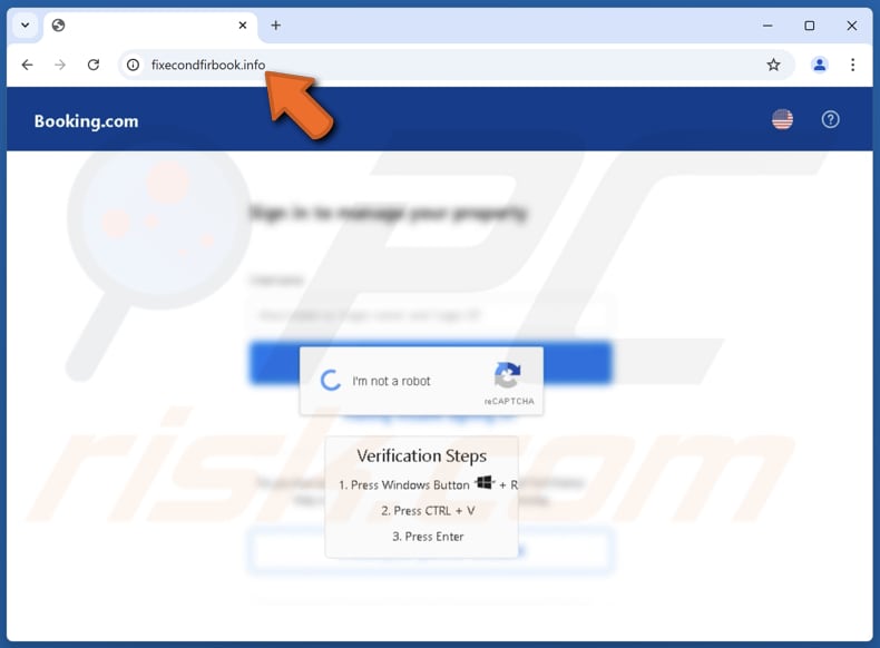 booking.com estafa por correo electrónico sitio web engañoso