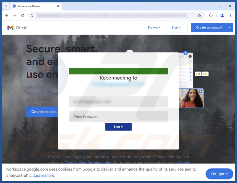 Classified Documents correo electrónico fraudulento promovido sitio de phishing