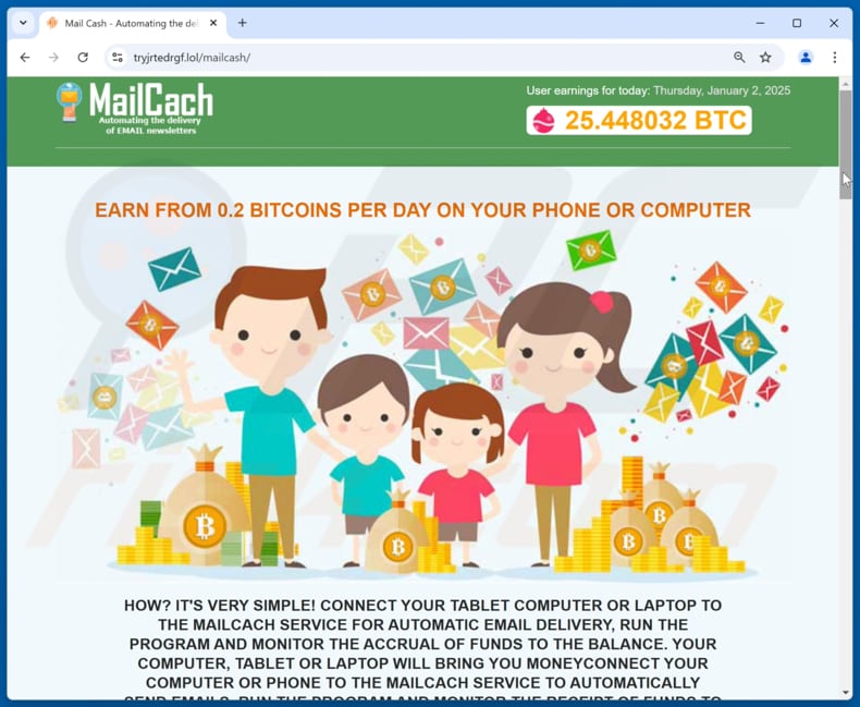 MailCach Bitcoin Earning estafa