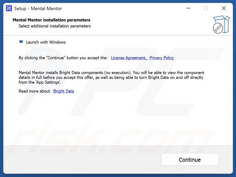 Mental Mentor PUA configuración de la instalación