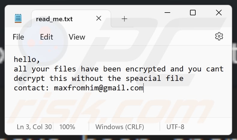 Nnice ransomware archivo de texto (read_me.txt)