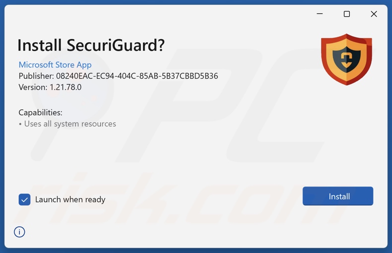 SecuriGuard PUA configuración de la instalación