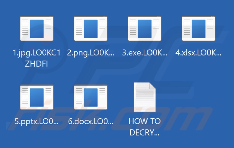 Archivos cifrados por el ransomware Anonymous (Xorist) (extensión .LO0KC1ZHDFI)