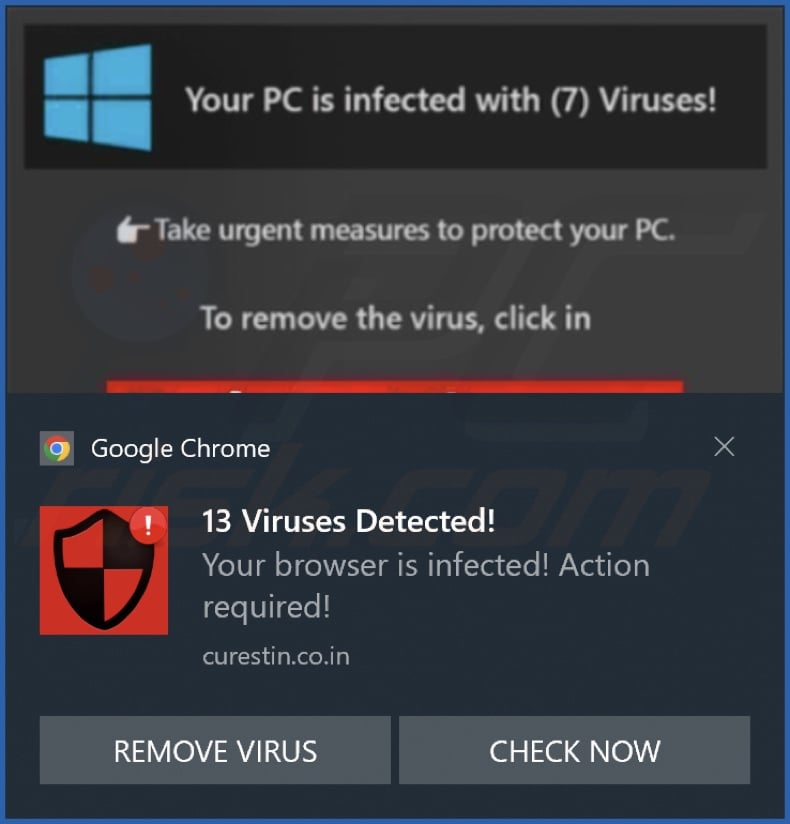 Anuncio publicado en la página curestin.co[.]in