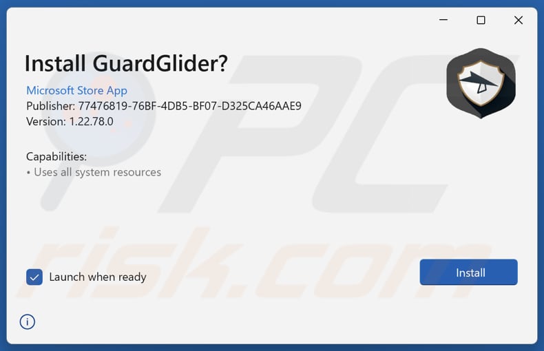 GuardGlider configuración de instalación de aplicaciones potencialmente no deseadas