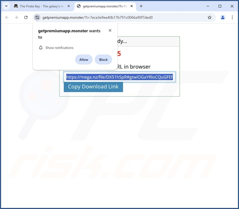 Página web (getpremiumapp[.]monster) utilizados para promover Klio Verfair Tools PUA