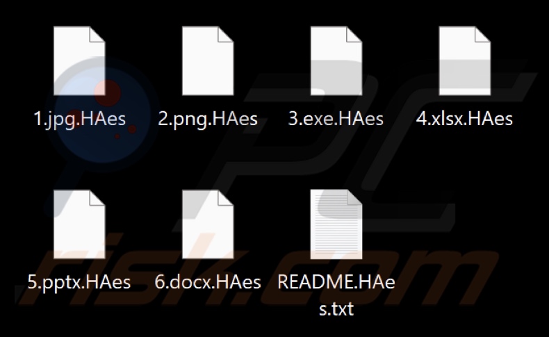 Archivos encriptados por el ransomware Mamona (extensión .HAes)