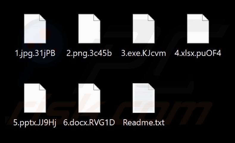Archivos cifrados por el ransomware MattVenom (extensión aleatoria)