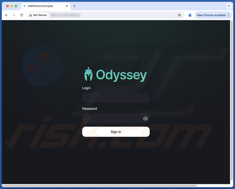 Odyssey ladrón inicio de sesión en el panel de administración